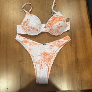 Vox Orange and White Swim Bottoms